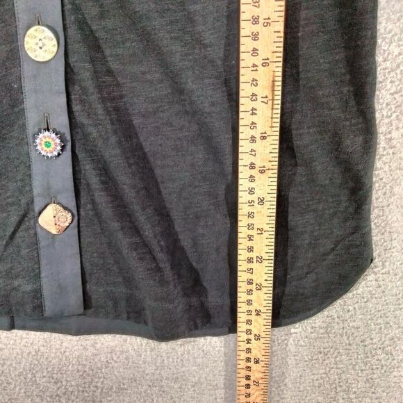 Soft Surroundings Danielle Button Shirt Wmns Sz SP Black V-Neck Cardigan Charm - Picture 4 of 12